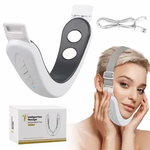 EMS LED Light Therapy V Face Device, 8-Mode 15-Level Adjustable Hands-Free Facial Sculpting Beauty Tool, USB Rechargeable for Women Color V-Line Lifting Massager