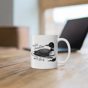 [Mug] Stupid Canadian Wolf Bird Mug, Funny Moira Rose Quote Drinkware, Heated Rivalry Inspired Mug