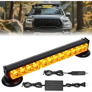 Nilight 12LED Wireless Strobe Light Amber 14 Inch Magnetic Mount Mini Light Bar 12V Rooftop Powered Hazard Work Lights for Car Truck Trailer Snow Plow Construction Vehicles
