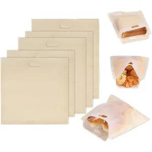 5 Non Stick Toaster Bags Reusable and Heat Resistant Easy to Clean,Perfect for Sandwiches, Chicken, Nuggets, Panini and Garlic Toasts
