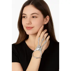 Black & Bone Skeleton Bracelet - Halloween Costume Accessory