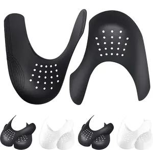 Crease Protectors Suitable for Most Sneakers, 4 Pairs Crease Protectors for Jordan 1, Air Force 1, and Dunk Low; Men'S 7.5-12/ Women'S 5-8.5 (Black+White, Women'S US Size 5-8.5) Rishoesu