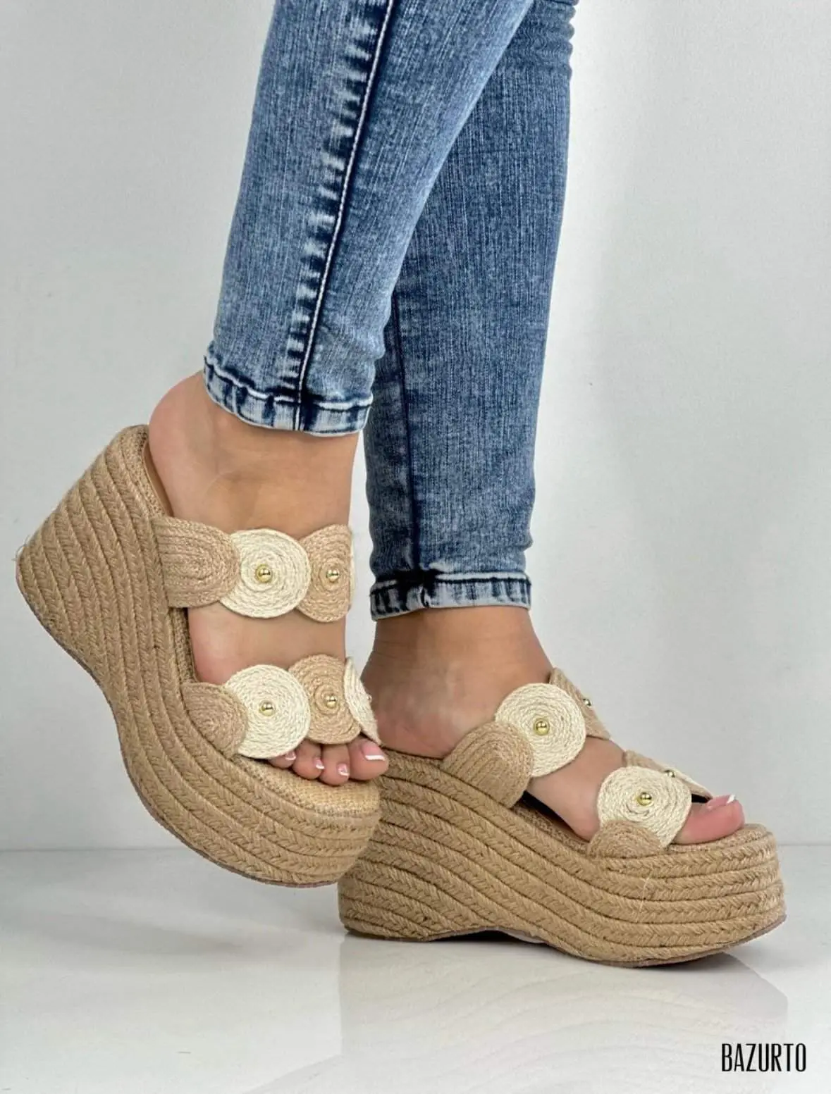 Bazurto | Plataforma en yute Colombiano, altura 12 cm, cómoda, liviana, perfecta Pie ancho y normal., Shoe, Footwear
