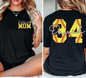 Custom Personalized Softball Mom Shirt, Name And Number Softball Shirt, Softball Mom Shirt, Gift For Mom Tee Shirt, Game Day Mama Gift