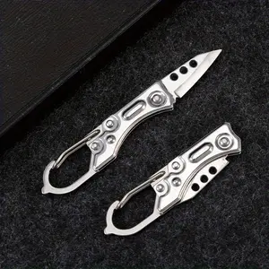 Portable Keychain Multi Tool Folding Mini Knife, Sharp Stainless Steel Blade, Ideal for Daily Carry, Outdoor Activities, Emergency Situations