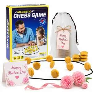 Magnetic Chess Game, 1 Box Chess Board Game, Strategy Board Game, Chess Game for 1-4 Players, Fun Game for Kids & Adults, Family Board Game, Tabletop Chess Board