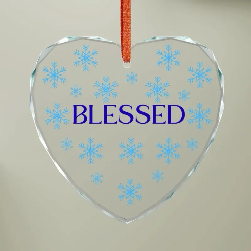 Blessed Snowflake Crystal Glass Ornament