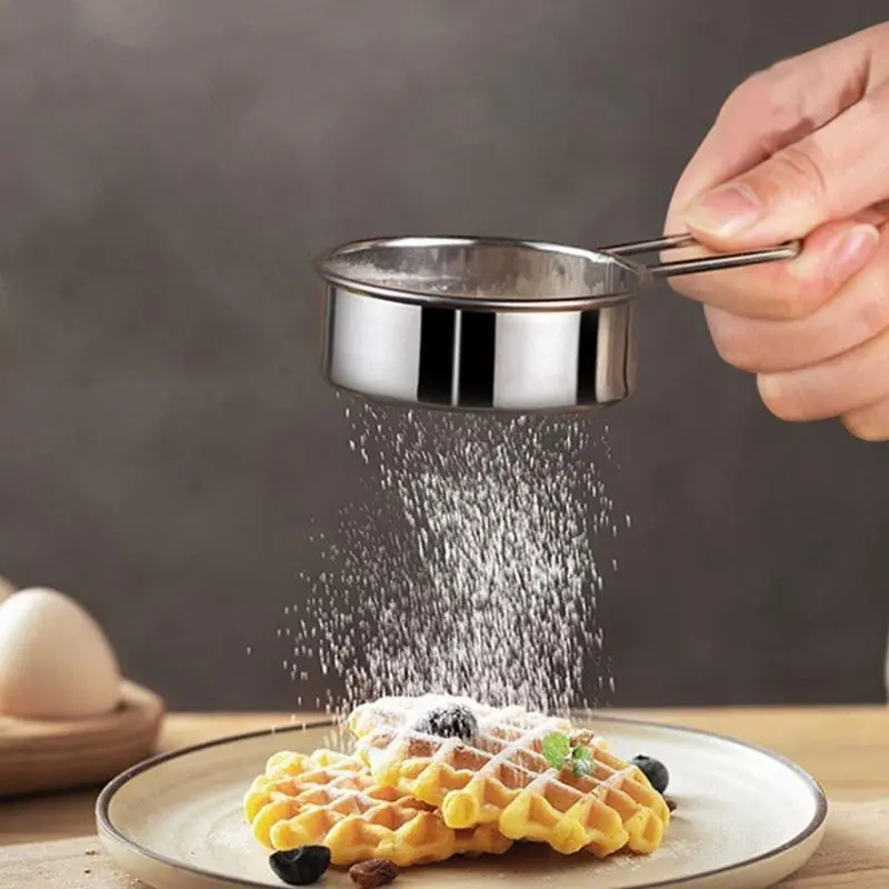Bake Deliciously with this Stainless Steel Hand-Held Sifter, Baking Utensils - Perfect for Powdered Sugar Cocoa Powder Matcha Powder and Flour!