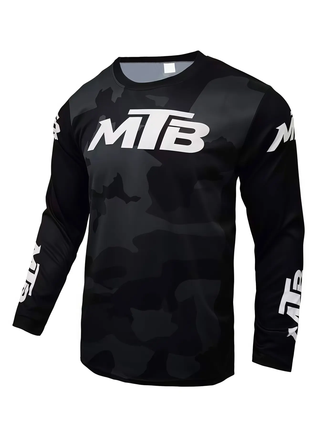 Khaki Desert Camo MTB Long Sleeve Jersey, Quick Dry Breathable Cycling Shirt, Loose Fit for Mountain Biking, Motorcycle, Fishing, Camping Sporty Sports Top, Bike Shirt, Outdoor Sports Top, Sportswear Clothing
