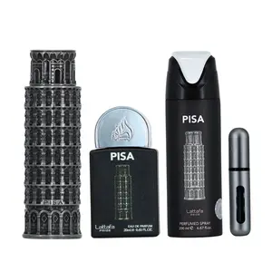 Lattafa Set Pisa 4 Pcs 3.4 Oz Edp + 20Ml Edp + 200Ml Perfumed Spray Men