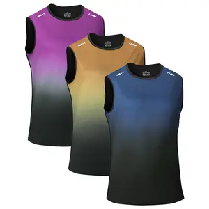1/3 Pack Men's Gradient Sleeveless Gym Tank Tops, Quick Dry Moisture Wicking Athletic Workout Vests, Summer Casual Streetwear Sportswear Multiple Colors