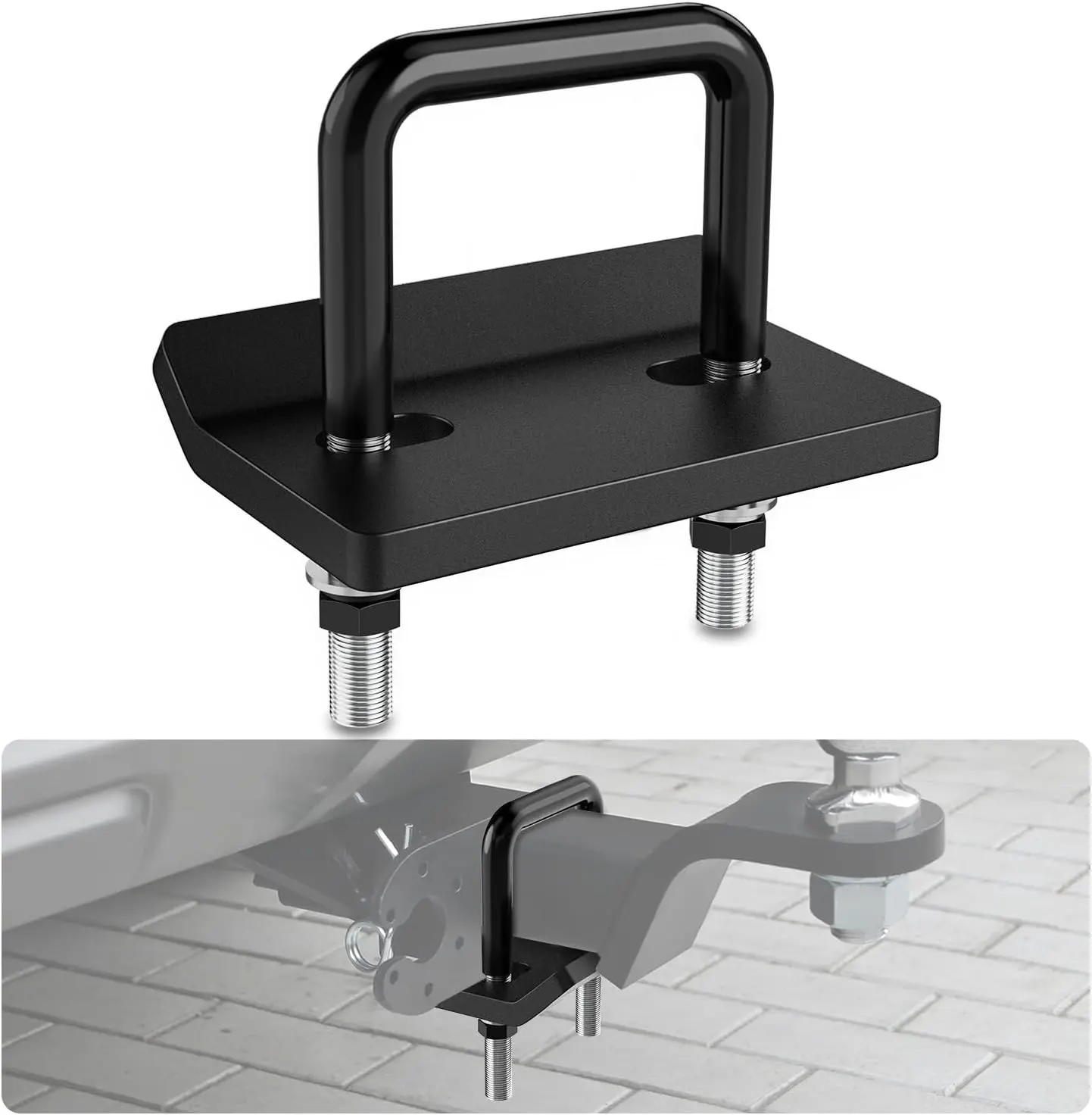 Nilight 2.5-Inch Forged Steel Rattle-Free Trailer Hitch Tightener, Heavy-Duty Class I-IV Rubber-Coated Anti-Rust Matte Black Mount Device, All Weather Trailer Ball Mounts Accessory for Bike Racks