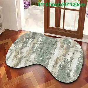 Mouse Tail Grass Style 2D Flat Shape Rug, Non-Slip Design, Suitable for Hallway/bathroom/living Room, All Seasons