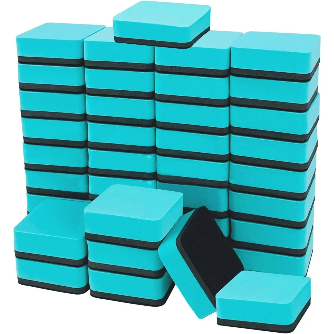 40 Pack Dry Erase Erasers, Mini  Whiteboard Eraser, Square Dry Erase Board Eraser, White Board Eraser Cleaner for Office Classroom Home, 2 x 2 Inches, Green