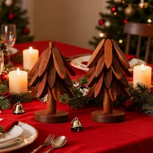 Wooden Cup Coaster Set，Tree Shape Trivet Set,Tree Coasters- 4 Wooden Trivets + 1 Stand stored for hot Dish/Pot/Bowl/teapot/hot Pot Set (Brown) treat goody party