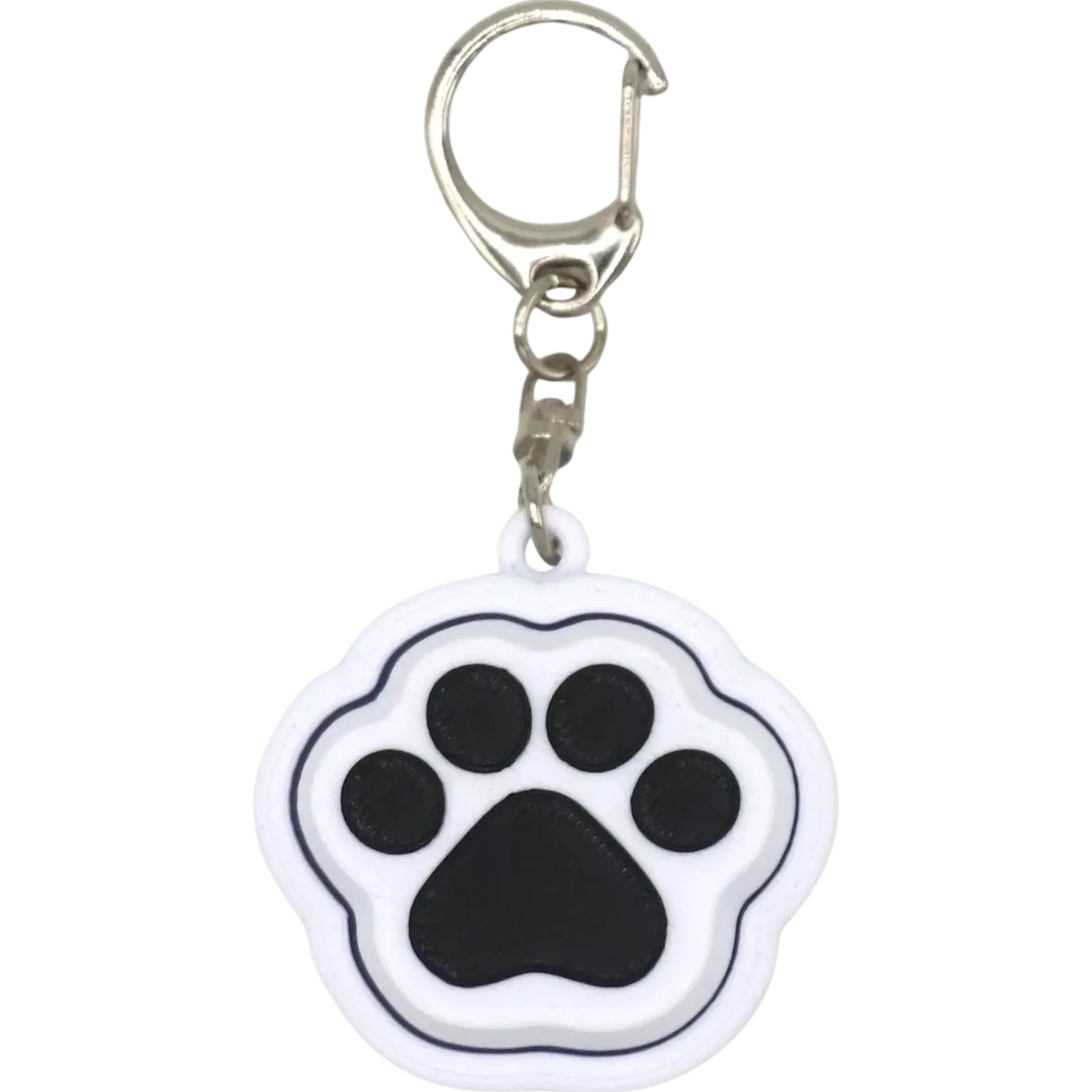 White Paw Print Fidget Clicker Keychain Adorable Paw Design Stress Relief Durable Lightweight Perfect Gift for Pet Lovers Calming Sensory Experience Convenient