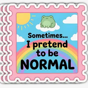Funny Frog Meme Vinyl Sticker - Sarcastic Mental Health Decal, Vibrant Layers Peel-Off Easy Multi-Size Label, Vinyl Material for Laptop/Phone, Water Bottle 1IU