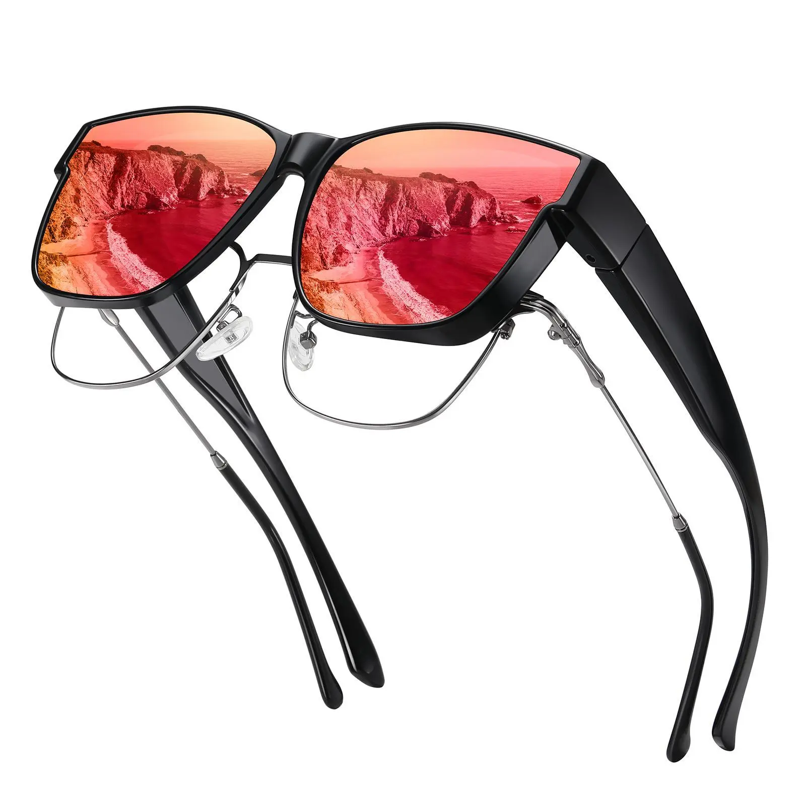 Summer Survivals HAOLOTA Polarized Sunglasses Fit Over Glasses for Men Women, Oversized Square Sun Glasses UV400 Protection Shades,summer outifit,travel essentials