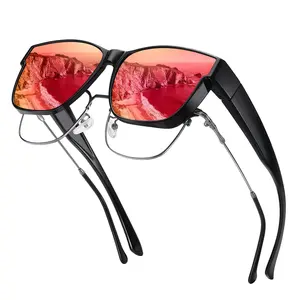 HAOLOTA Polarized Sunglasses Fit Over Glasses for Men Women, Oversized Square Sun Glasses UV400 Protection Shades