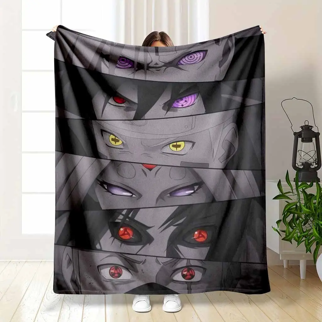 Anime Eyes Sharingan Rinnegan Flannel Blanket Epic Character Eye Print Ultra Soft Cozy Warm Lightweight Bedding Perfect for Bedroom Living Room Couch Sofa Decor Gift for Fans Home Office Travel Essential