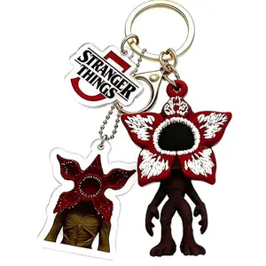 H.ebony 5Pcs Stranger 5 Keychains for Women Men, Movie Theme Keychain, Car Charms Backpack Key Key Chain Accessories Wristlet Chain