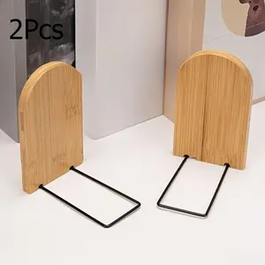 2pcs Adjustable Removable Bookends, Non Slip Book Holders, Desktop Book Stopper for Books Cds Dvds, Shelves Organization