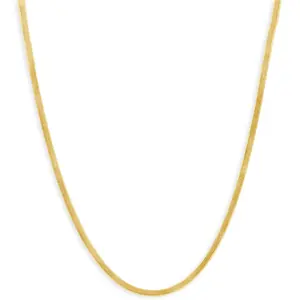 14k Yellow Gold 3.2MM Herringbone Necklace Women's 18" Chain