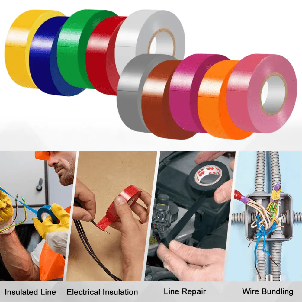 10 Packs Electrical Tape 0.7 Inch 65 Feet, Waterproof,Strong Adhesive, Durable, Easy-Wrap, for Home, DIY, Automotive, Electrical Protection, Labeling and Craft Projects