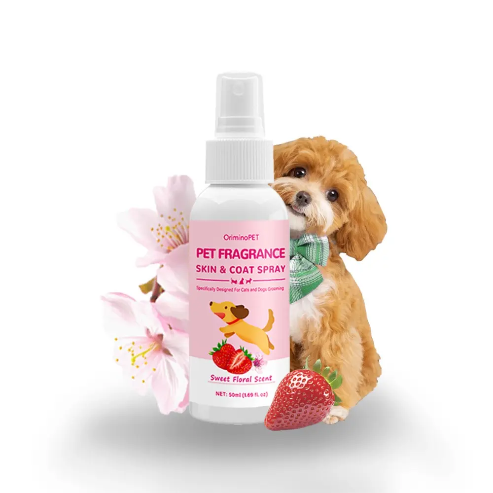 Pet Perfume Spray Sweet Floral Scent 50ML Travel Size, Essential Pet Fragrance Mist, Ideal for Daily Use & Travel Supplies