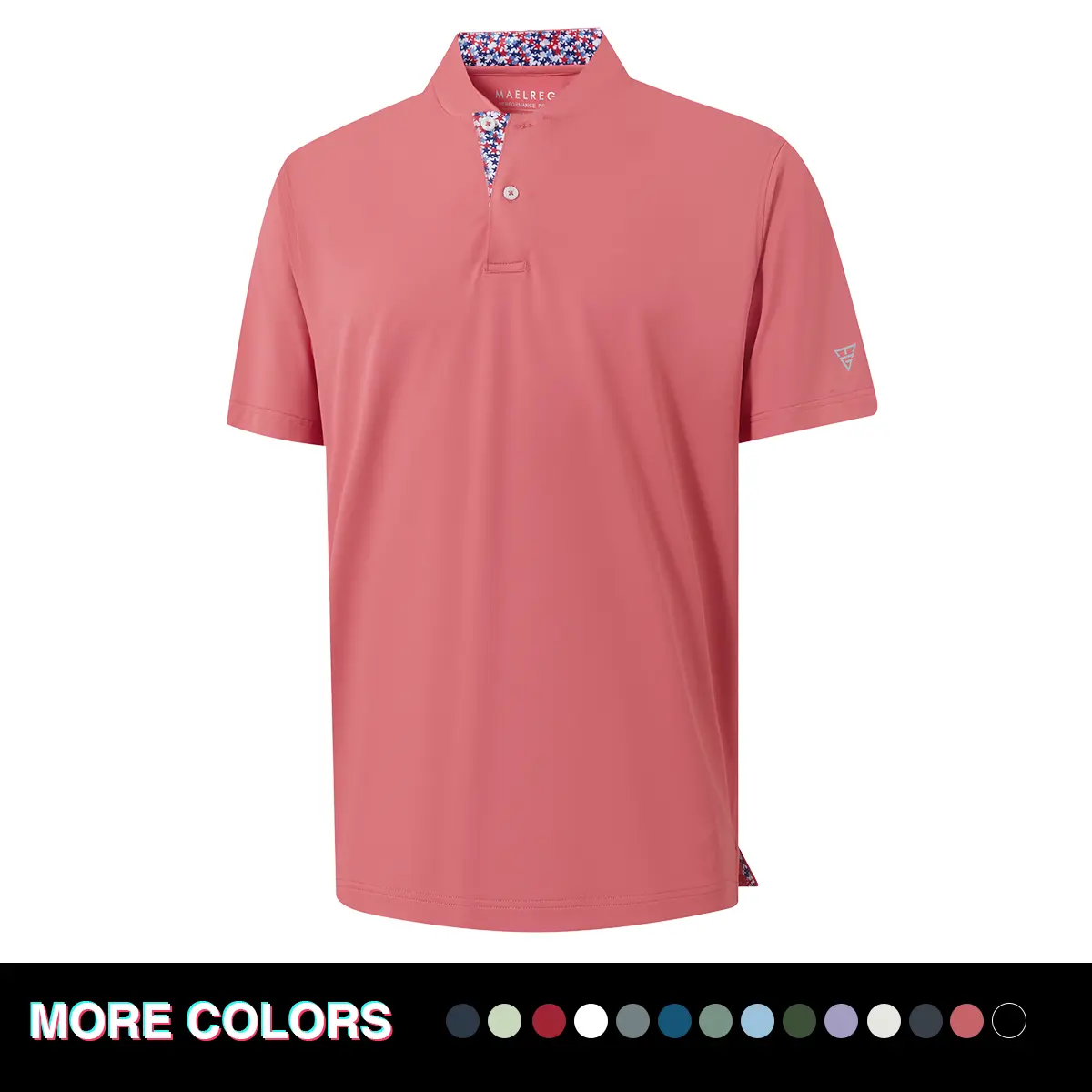 MAELREG Mens Golf Shirts Collarless Performance Dry Fit Moisture Wicking Casual Solid Short Sleeve Henley Shirts for Men Sport Top Sports Apparel