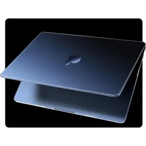 Ultra Thin Armor Case For MacBook Air 13 inch (2025-2022) M4 M3 M2 A3240 A3113 A2681, 100% Match Midnight, 13.6" Matte Protective Case With Keyboard Skin, Midnight Clear