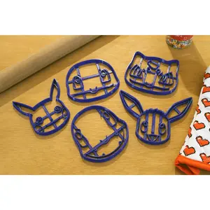 Pokemon Generation 1 Starter Cookie Cutters- Squirtle, Bulbasaur, Charmander, Pikachu, Eevee