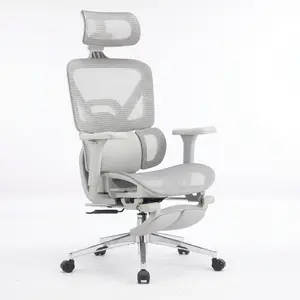 MOJAY High Back Ergonomic Office Chair with 6D Adjustable Armrests, Breathable Mesh Back, 3-Zone Lumbar Support & Thick Cushion Seat, Grey