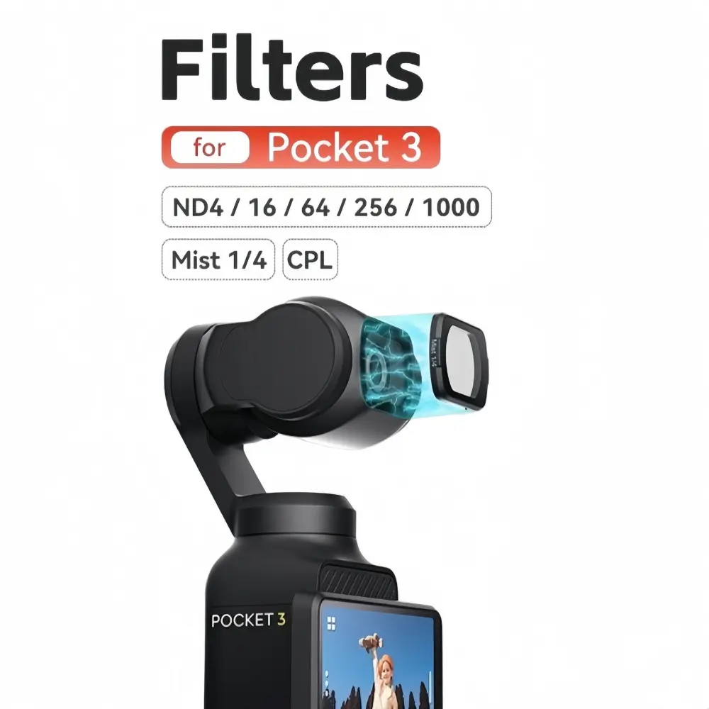 DJI Osmo Pocket 3 Camera Filter, ND CPL Filters - Ultra thin, magnetic, multifunctional ND, CPL, Mist, DSLR grade optical glass, suitable for various shooting scenarios, take professional photos and videos