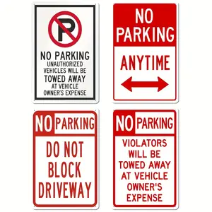 Metal Tin Sign, No Parking Unauthorized Vehicles Towed Away At Vehicle Owner's Expense Sign, For Garage Bedroom Office Bar Pub Wall Decor, 12x8 Inches