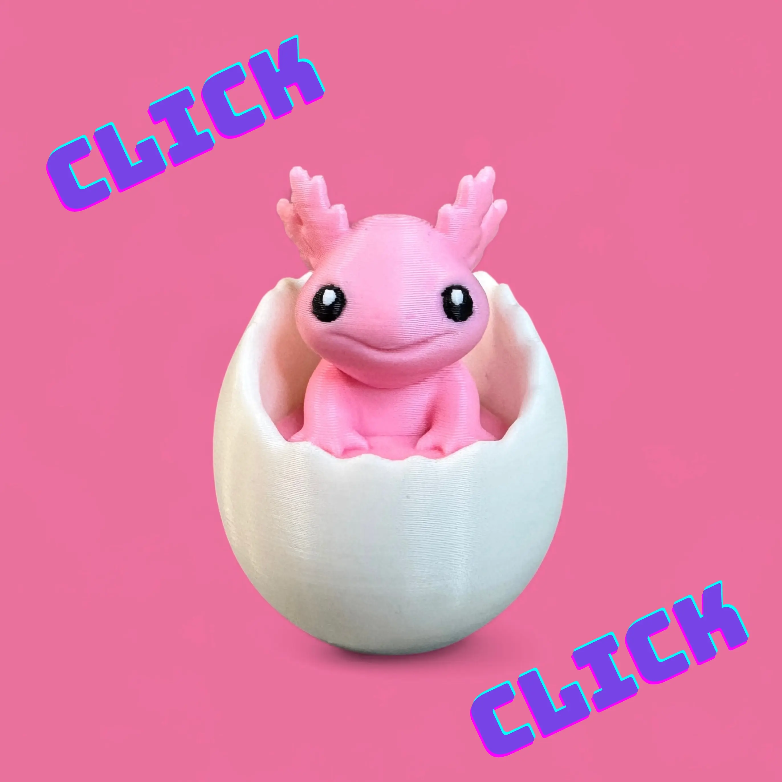 Baby Axolotl in Egg Clicker – Fidget Toy – Stress Relief Collectible for Halloween Gifts & Party Favors – Stim Toy