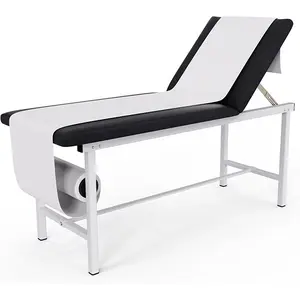 27.6" Width Comfortable Folding Medical Exam Table Backrest Adjustable with Paper Towel Holder, Exercise Therapy Table with Folding Legs, Message Bed for Home Use, Clinic, Hospital, Chiropractic