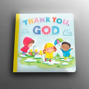 "Thank You, God" Gratitude Padded Hardcover Board Book for Young Children - Cheerful Illustrations, Durable Build, Ideal for Bedtime Stories
