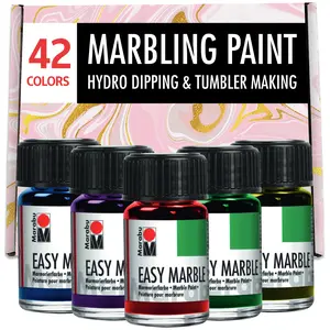 Marabu Easy Marble Paint for Effortless Hydro Dipping, Water Marble Painting and More - 42 Colors Quick Drying Marbling Paints
