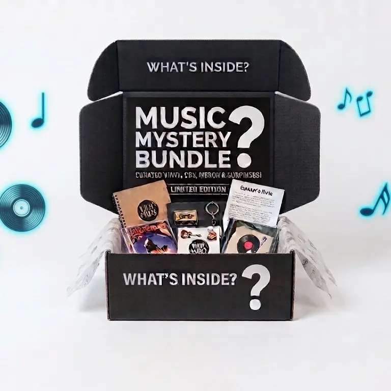 Music Mystery Bundle - Unisex All Ages Musical Instruments & Accessories Gift Set with Jewelry, Hair Clips, Ear Plugs, Journals, Free Gift, Bonus Video