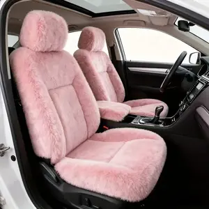 Luxury Plush Car Seat Covers, Auto Seat Protectors, Full Coverage, No Edge Sliding, Winter Warmth, Fits All Vehicles, Easy Installation, Soft Fabric