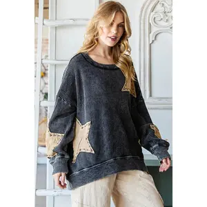 Oli & Hali Star Patched With Stud Pullover