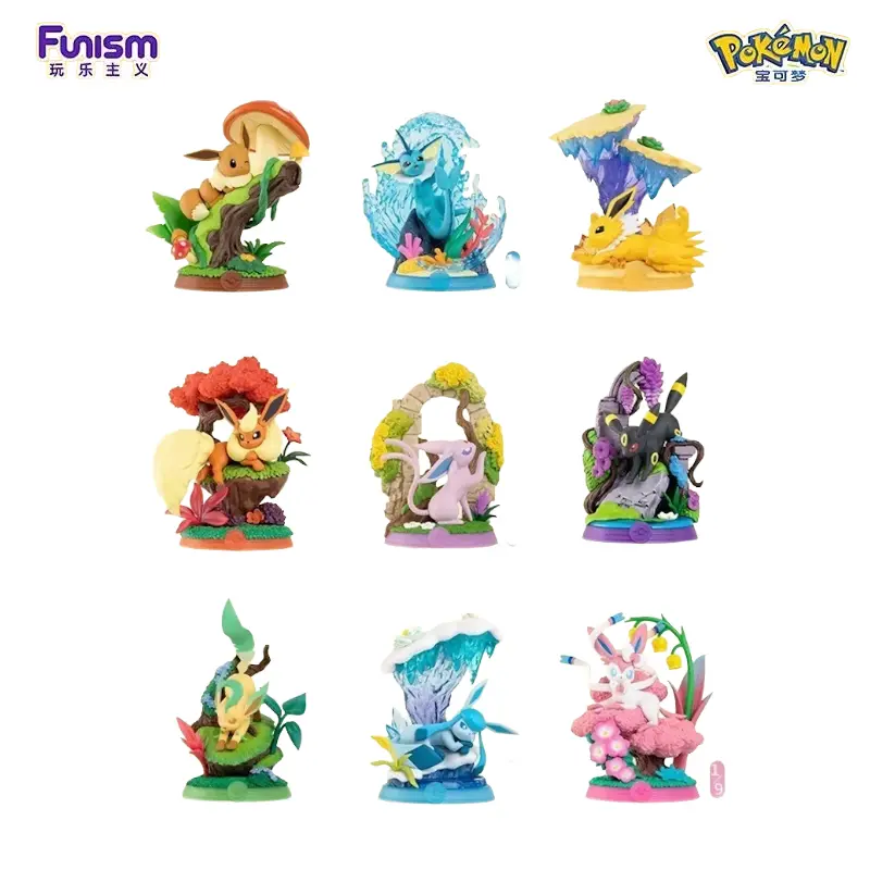Funism Pokemon Eevee Forest Adventure Series 3 Collectible Figure Blind Box, Featuring Abs, Espeon, Vaporeon, Leafeon, Jolteon, Pvc