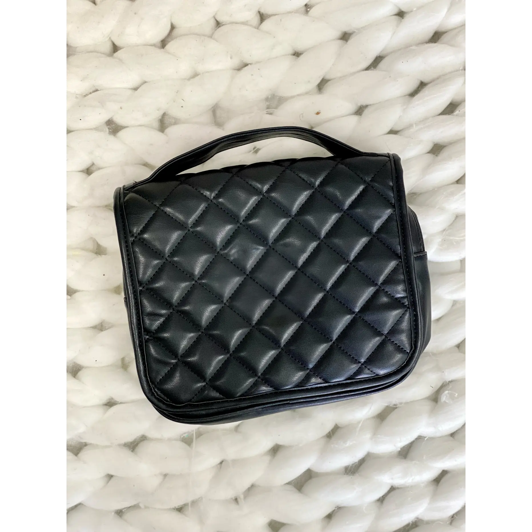 Black Quilted Toiletry Bag