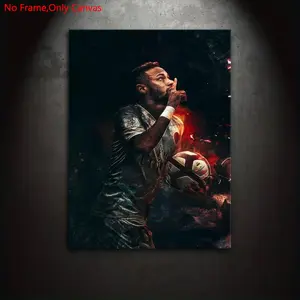 1 piece/set frameless canvas painting print poster, Artwork, surrealism style art, Neymar Jr. signature move, Artistic, a perfect gift for football culture enthusiasts, ideal for home spaces, wall decor, Canvas Art And Prints For Walls, Decoration