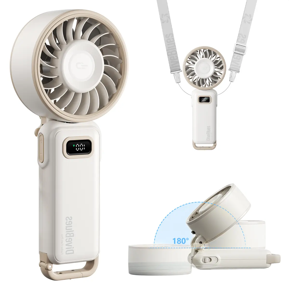 Ocoopa&DiveBlues Handheld Portable Turbo Mini Fan 3600mAh USB Rechargeable 100 Speeds 15 Hours Battery Air Turbo Tech for Travel Outdoor Activities High Power Fan Powerful Fan Multifunction Fan Adjustable Cooling Fan summerwins