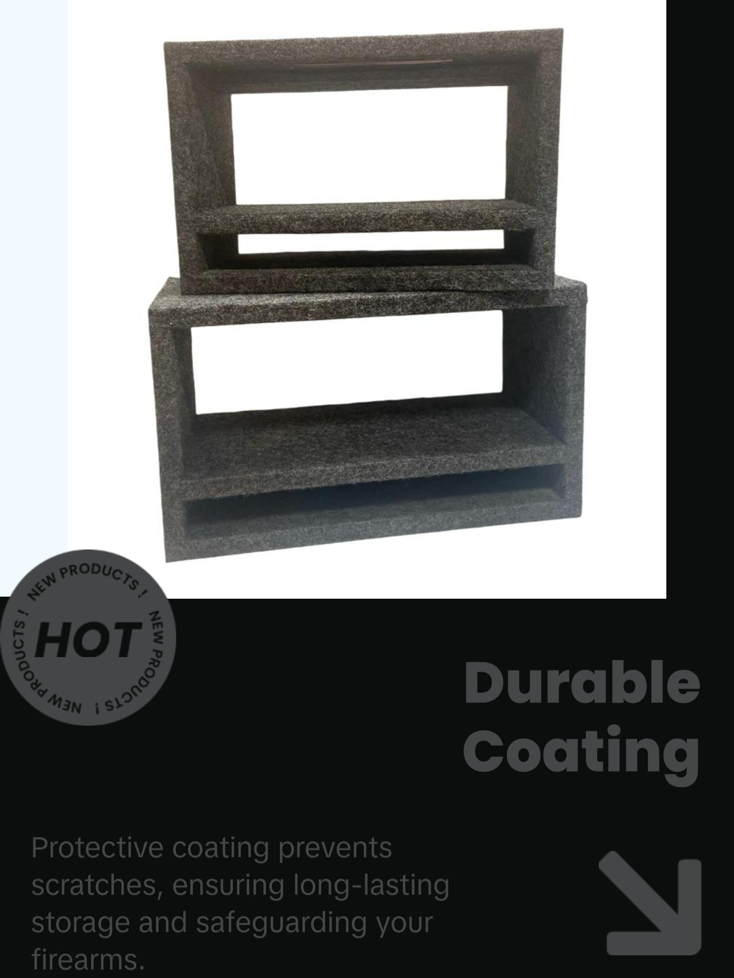 Magnetic Pistol Rack with Magazine Storage - Black Concrete Design for Easy Installation and Versatile Use