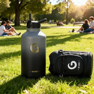 1Pcs BIGRD 64oz, Insulated Water Bottle, Triple Vacuum Stainless Steel (Cold for 48 Hours), Half Gallon Water Bottle with Paracord Handle and Straw Spout Lid