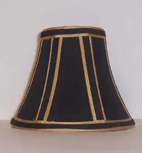 Black & Gold Interior Candelabra Clip-On Lamp Shade – 3" Top x 5" Bottom x 4" Height
