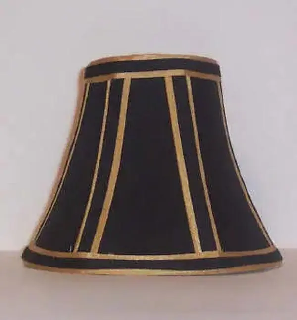 Black & Gold Interior Candelabra Clip-On Lamp Shade – 3" Top x 5" Bottom x 4" Height
